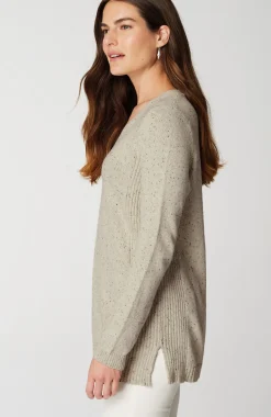 Tweeded-Cotton Sweater Tunic