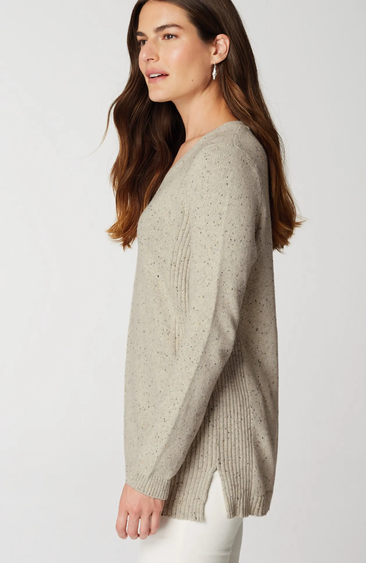 Tweeded-Cotton Sweater Tunic