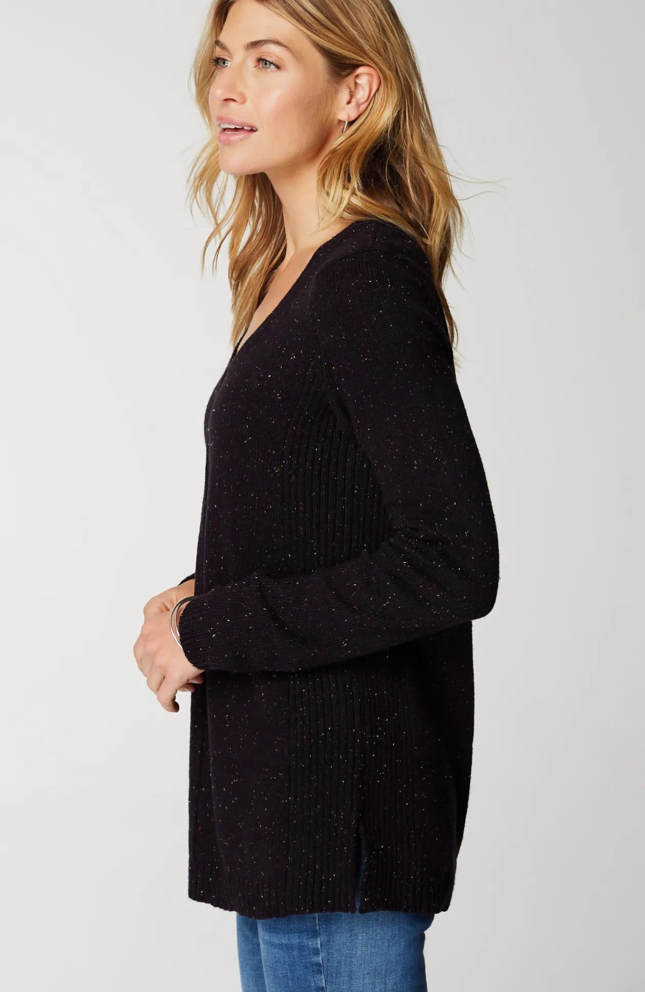 Tweeded-Cotton Sweater Tunic
