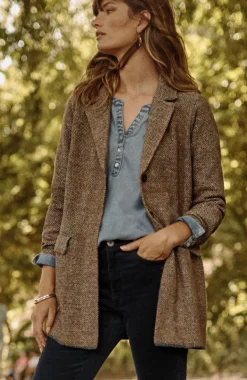 Tweed-Textured Sweater-Jacket