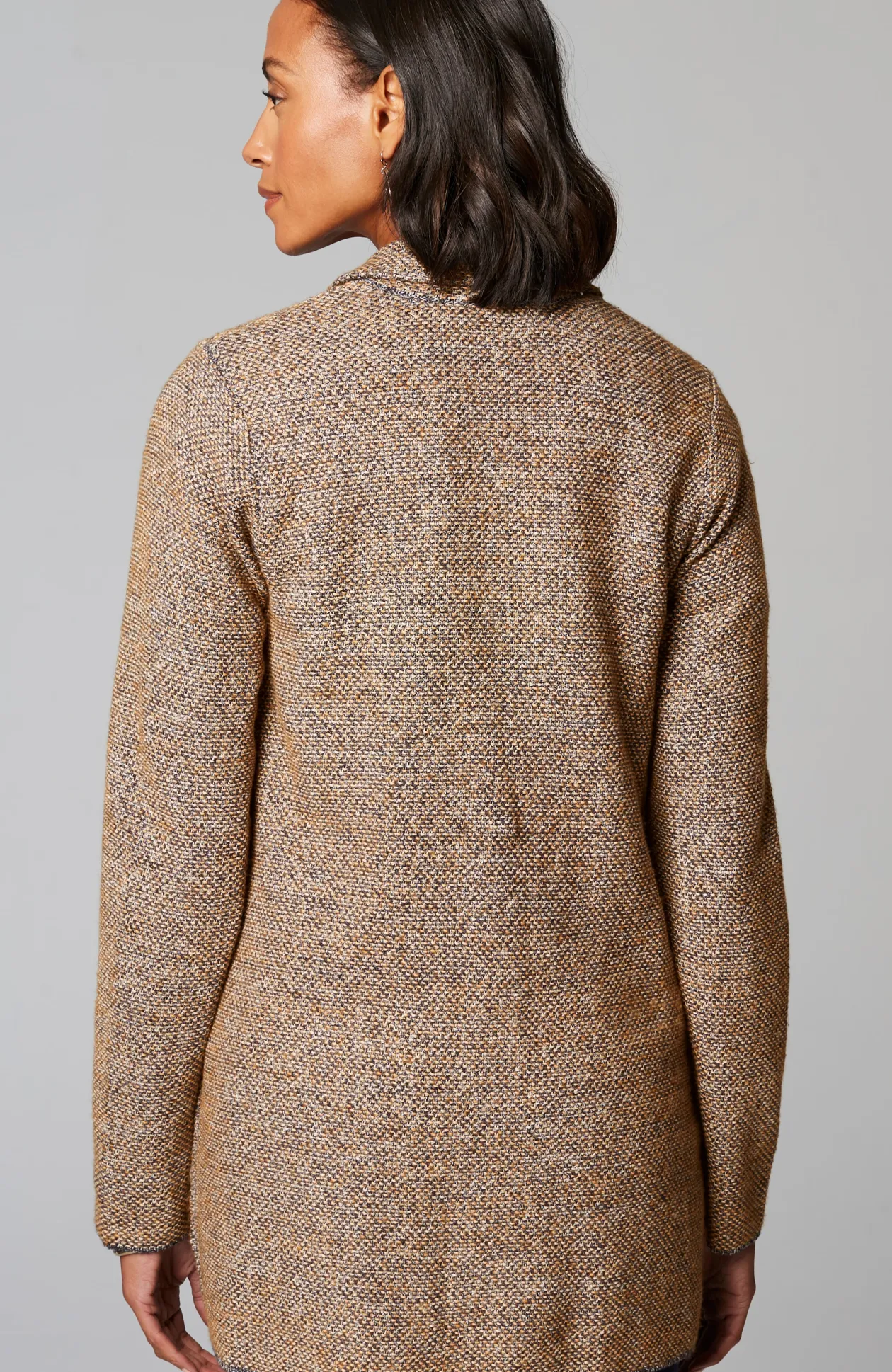Tweed-Textured Sweater-Jacket