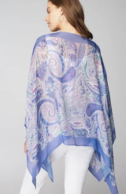 Two-Way Paisley-Printed Poncho