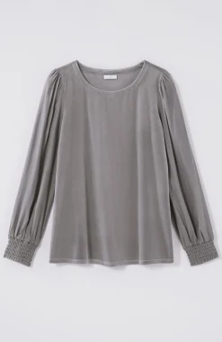 Velour Mixed-Media Top