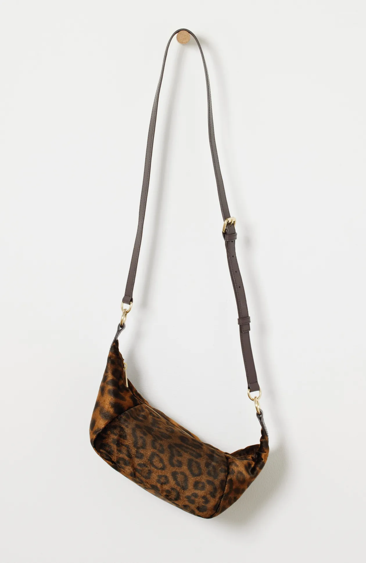 Velvet Leopard-Printed Bag