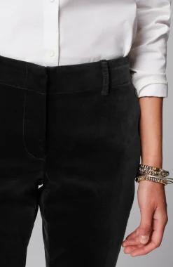 Velveteen-Stretch Slim-Leg Pants