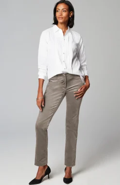 Velveteen-Stretch Slim-Leg Pants
