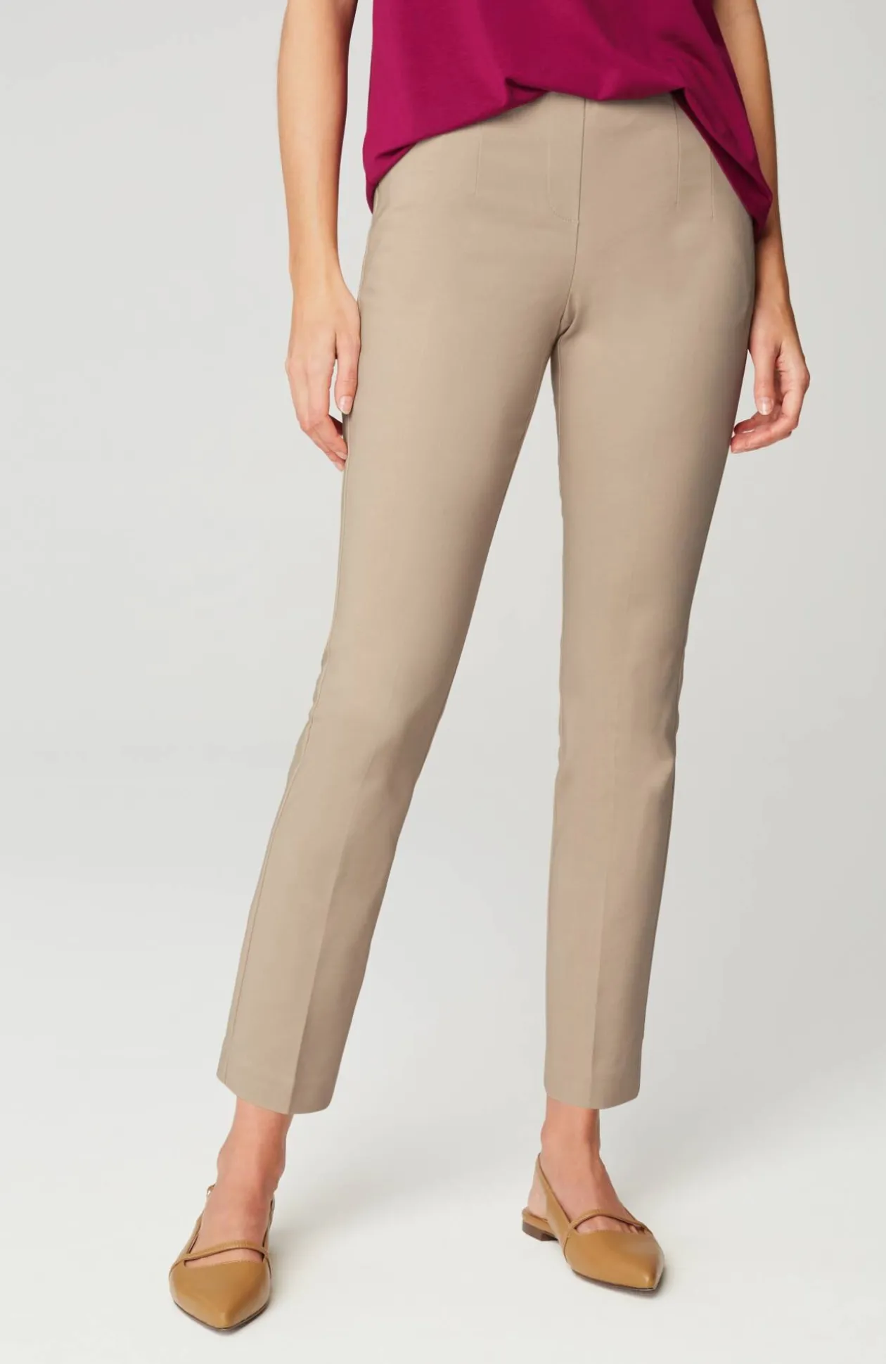 Versatile Cotton-Stretch Slim-Leg Pants