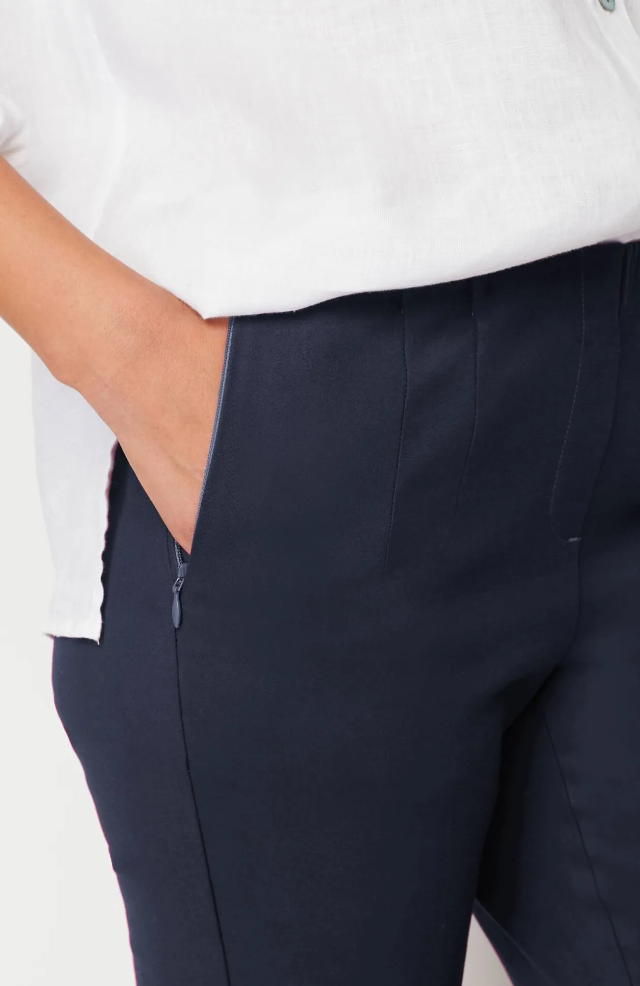 Versatile Cotton-Stretch Slim-Leg Pants