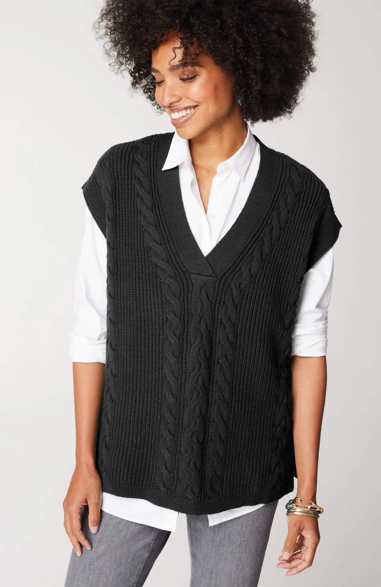V-Neck Cable Vest