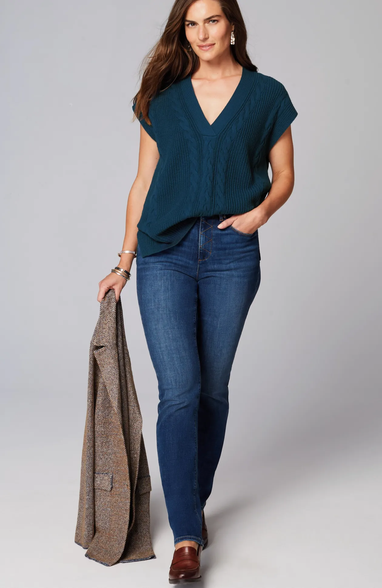 V-Neck Cable Vest