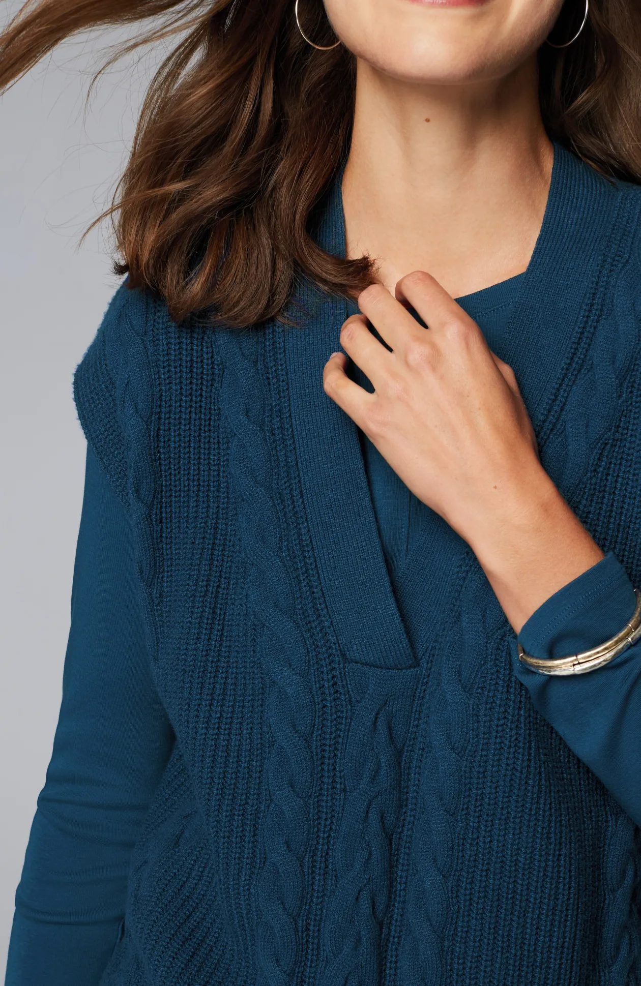 V-Neck Cable Vest