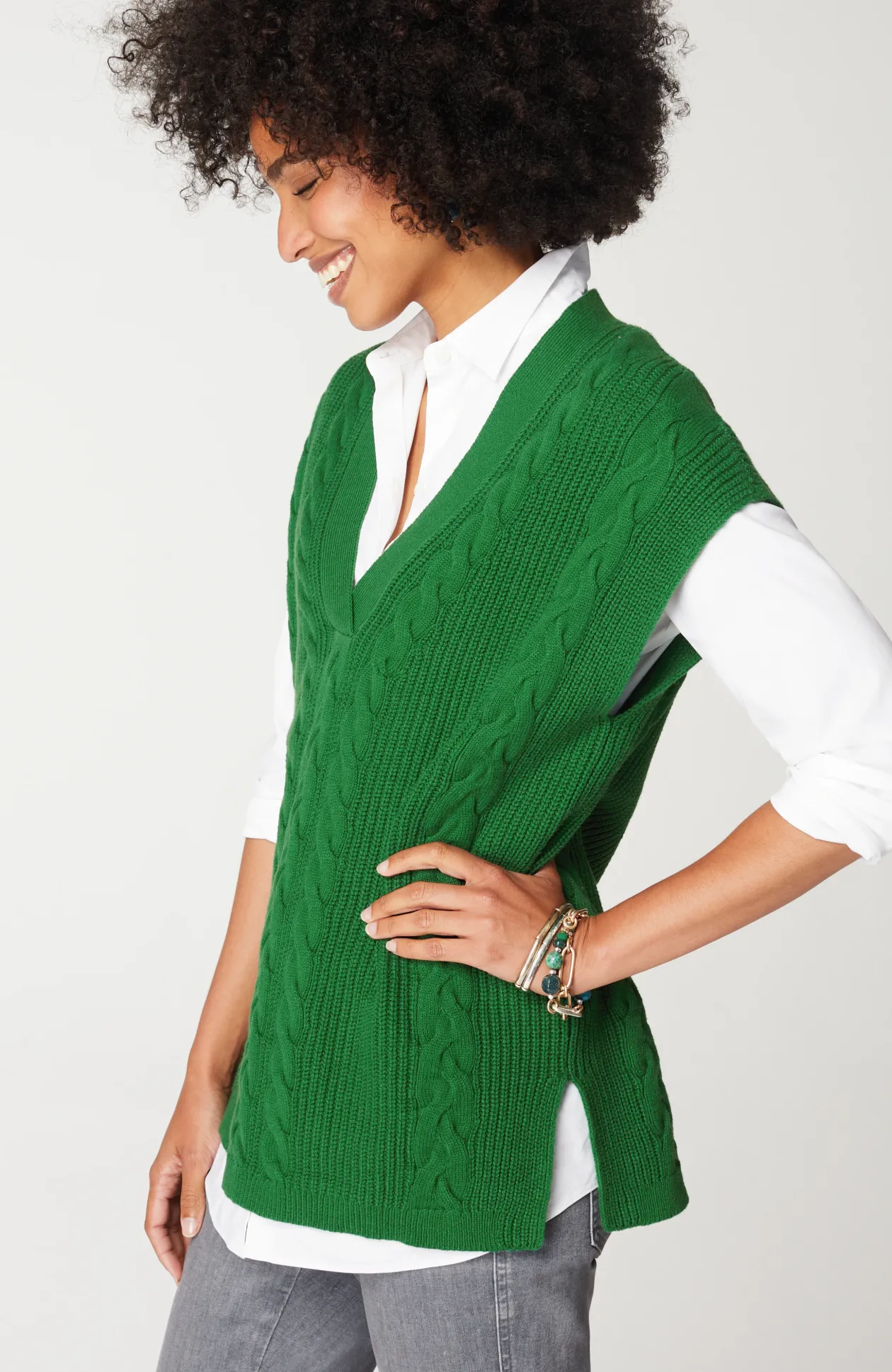 V-Neck Cable Vest