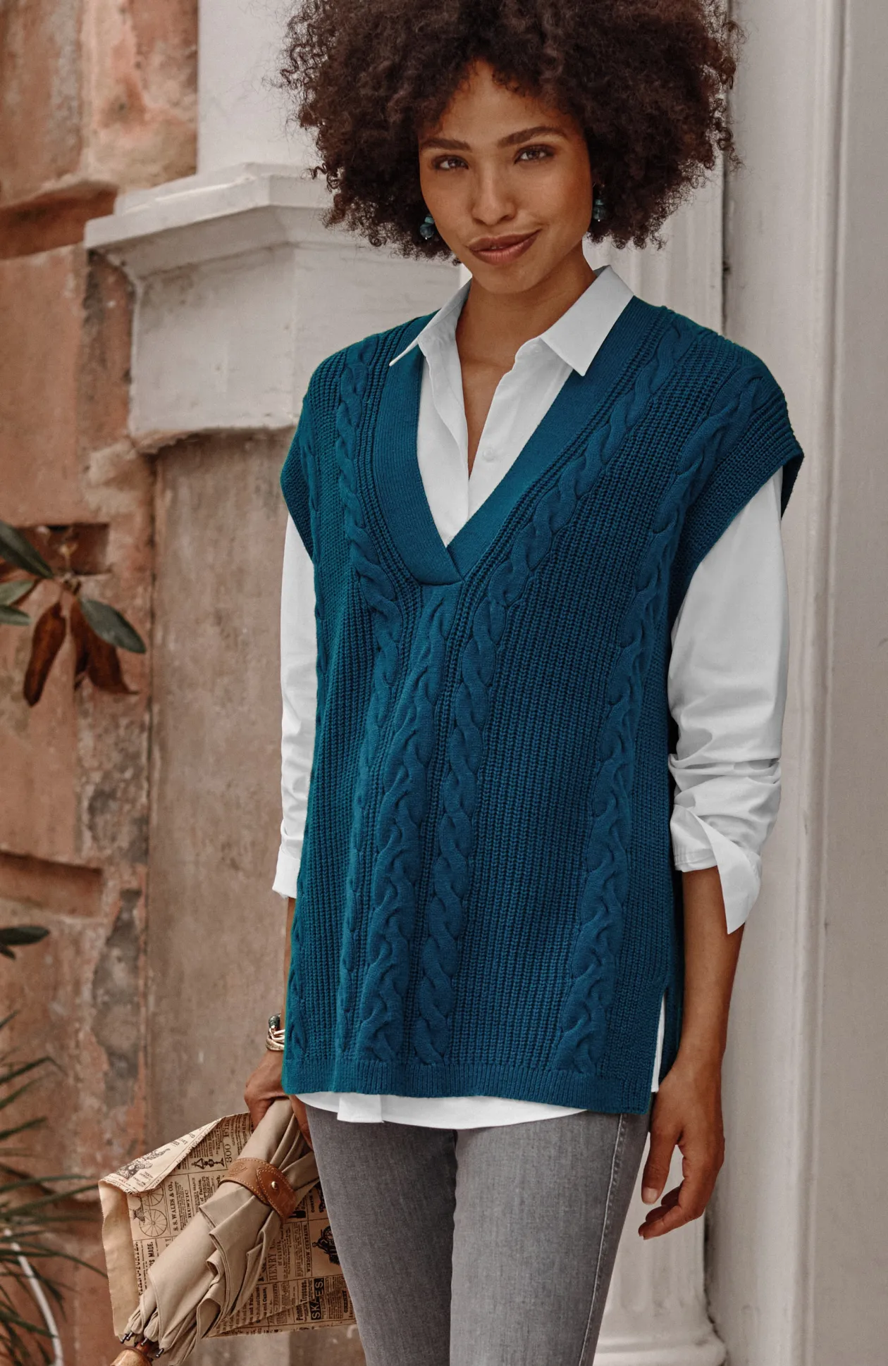 V-Neck Cable Vest