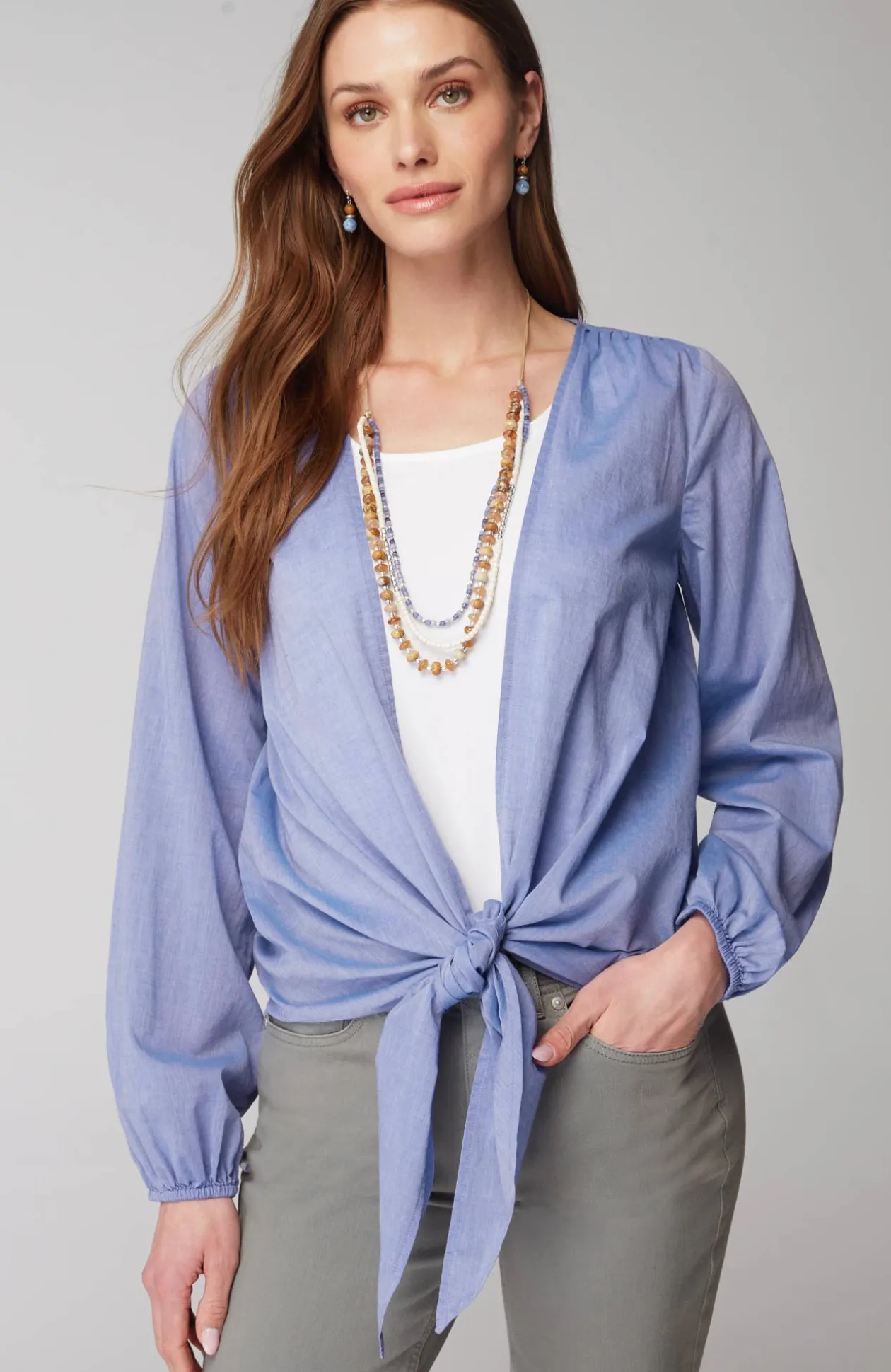 Voile Tie-Front Topper
