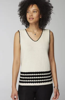 Wavy-Stripes Textured Sweater