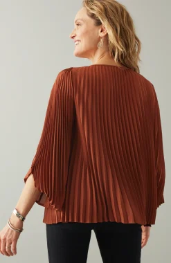 Wearever Boat-Neck Pleated Top