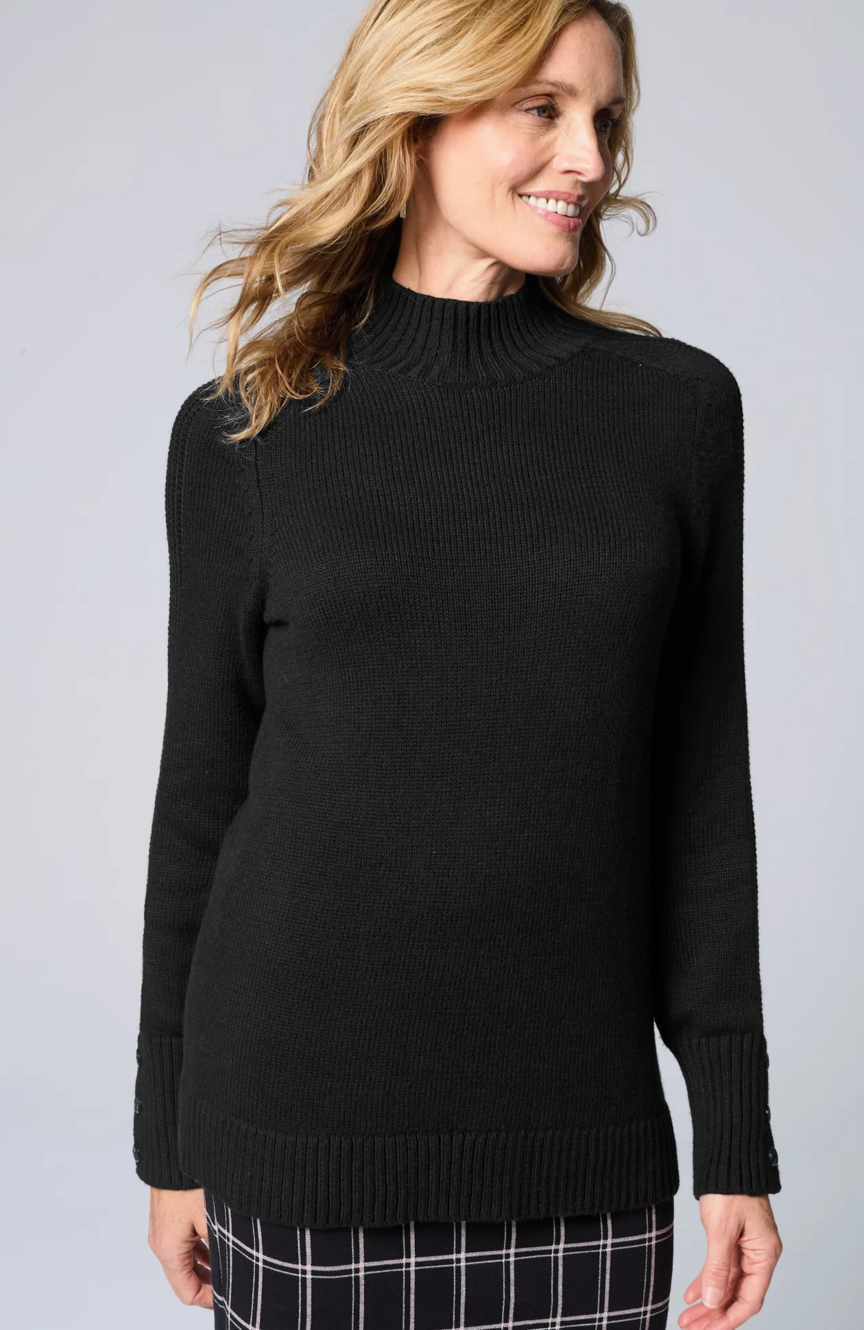 Wearever Button-Cuffed Sweater