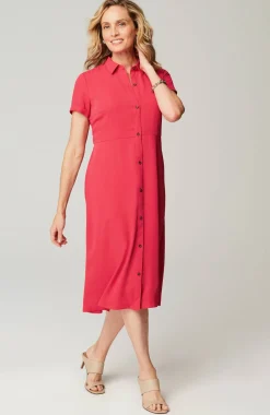 Wearever Button-Front Belted Shirtdress