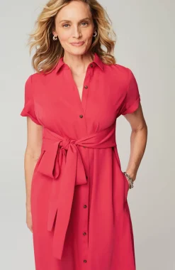 Wearever Button-Front Belted Shirtdress