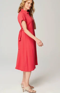 Wearever Button-Front Belted Shirtdress