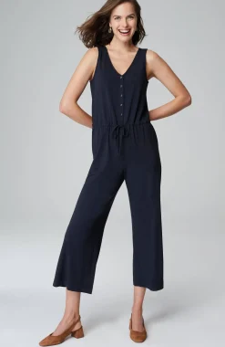 Wearever Button-Front Jumpsuit
