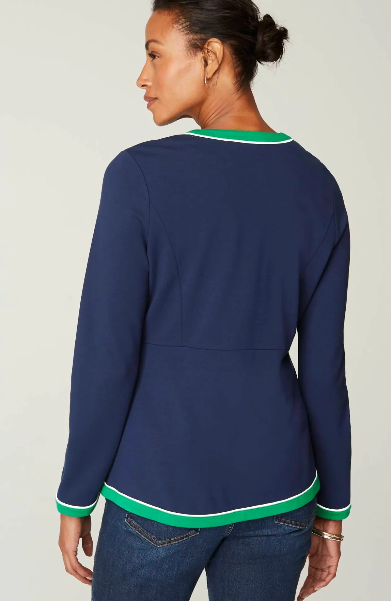 Wearever Double-Face Jersey Contrast-Trim Jacket