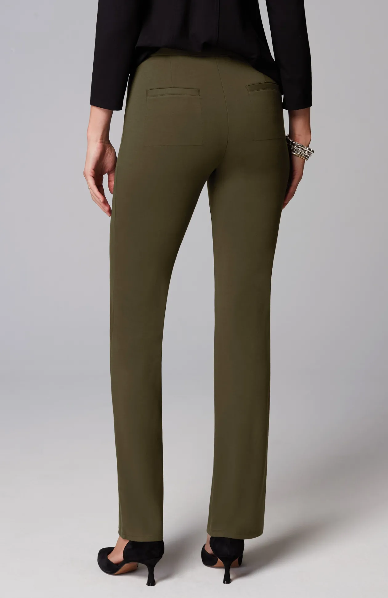 Wearever Double-Face Jersey Boot-Cut Trousers