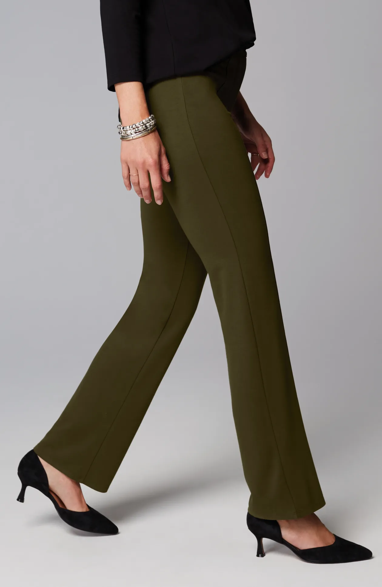 Wearever Double-Face Jersey Boot-Cut Trousers