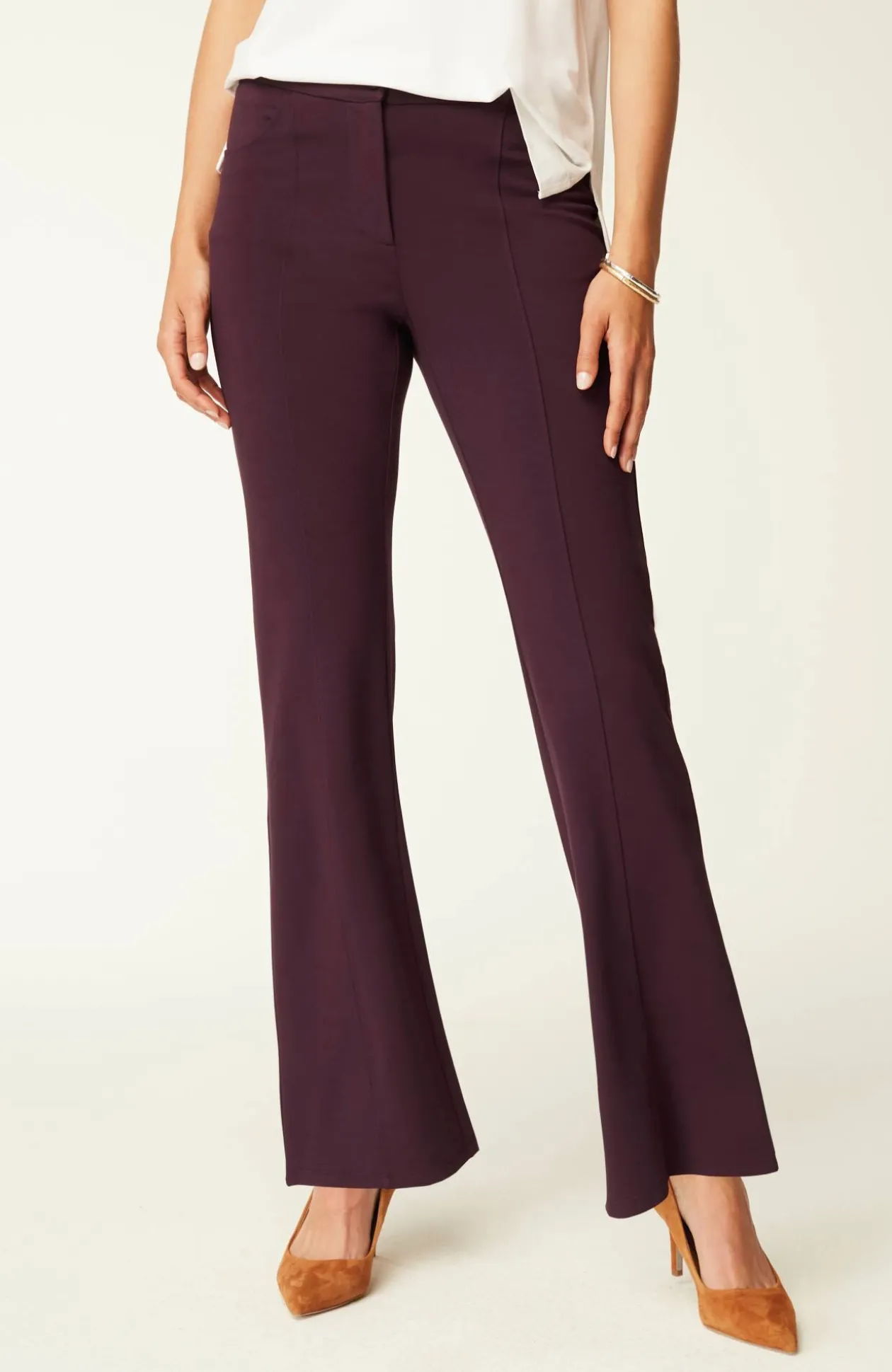 Wearever Double-Face Jersey Boot-Cut Trousers