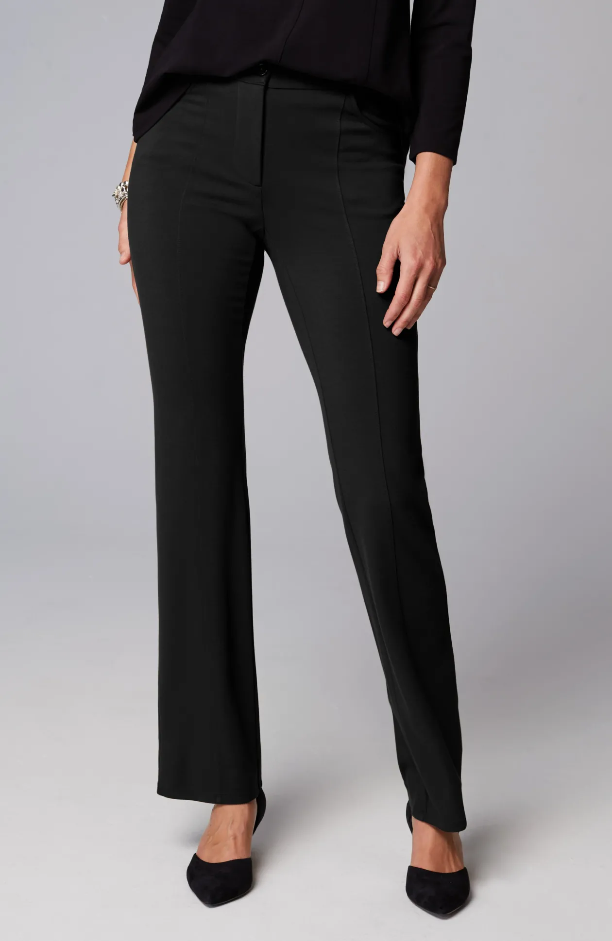 Wearever Double-Face Jersey Boot-Cut Trousers