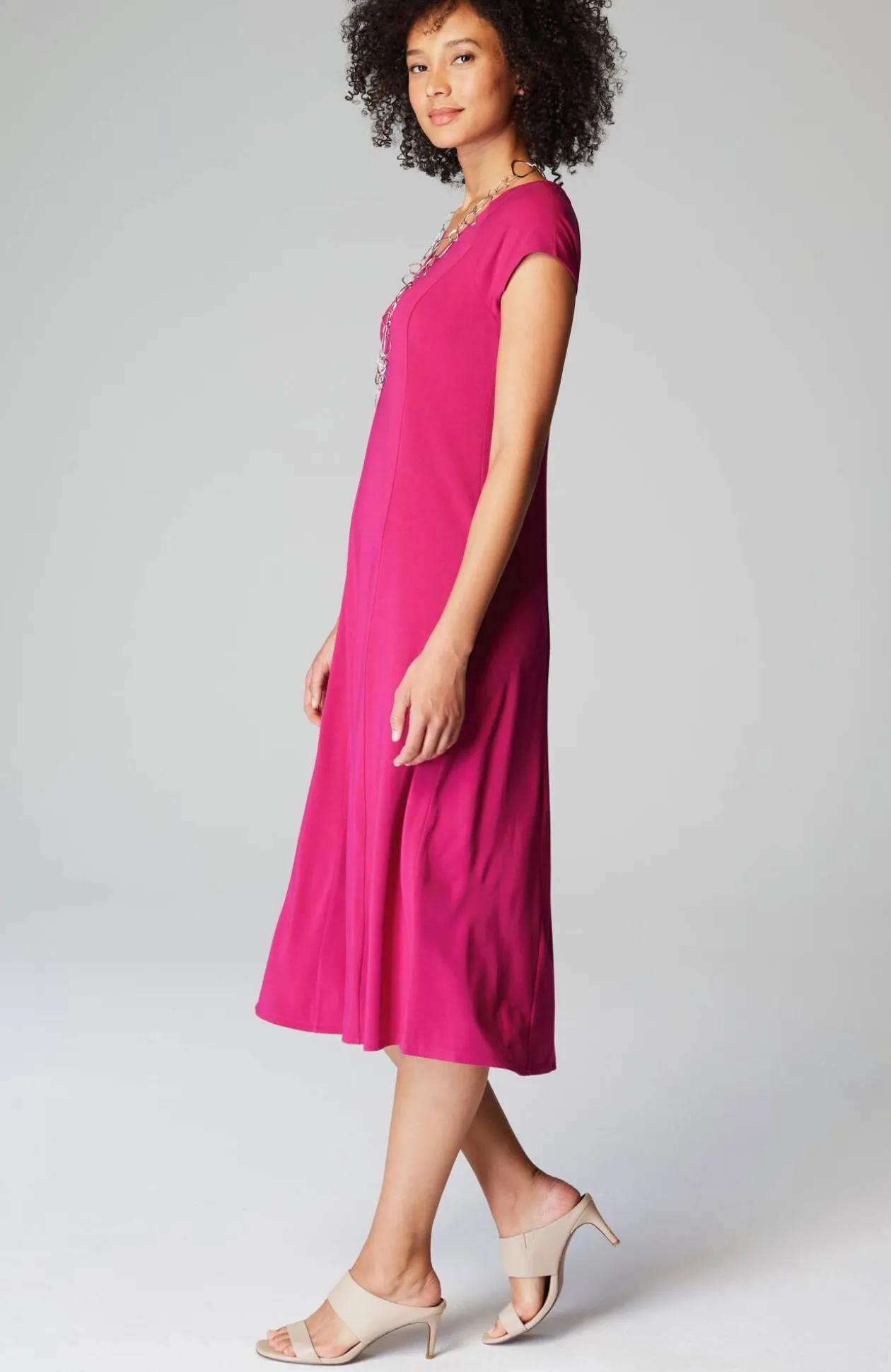 Wearever Draped Cap-Sleeve Dress