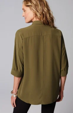 Wearever Easy-Care High-Low Button-Down