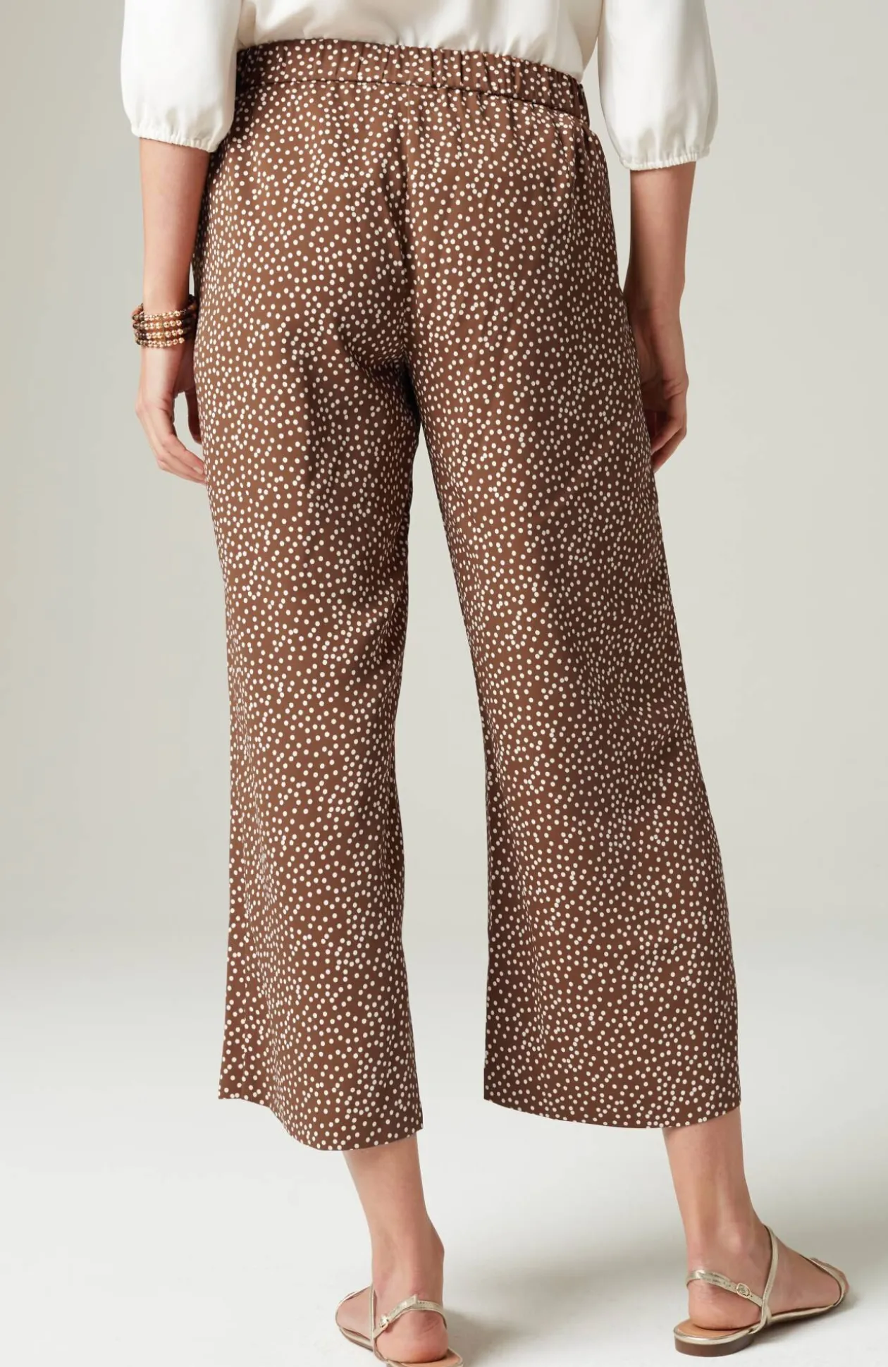 Wearever Easy-Care Woven Wide-Leg Crops