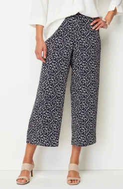 Wearever Easy-Care Woven Wide-Leg Crops