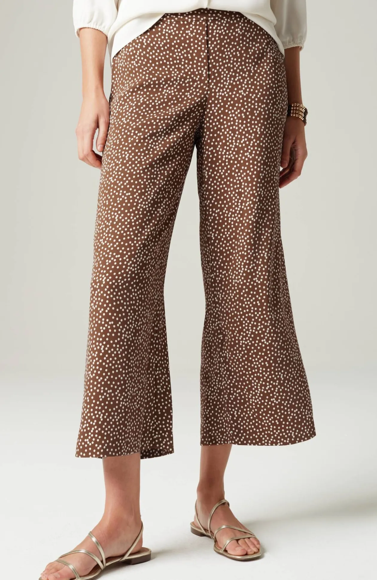 Wearever Easy-Care Woven Wide-Leg Crops
