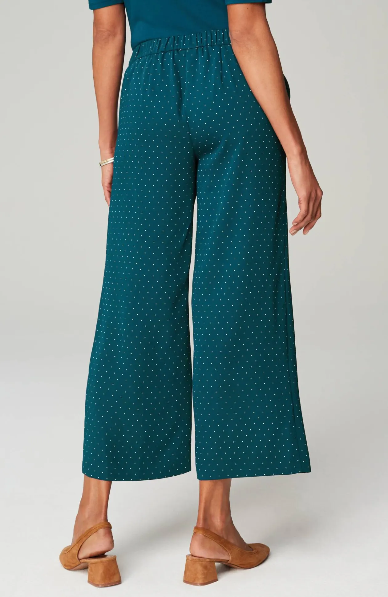 Wearever Easy-Care Woven Wide-Leg Crops