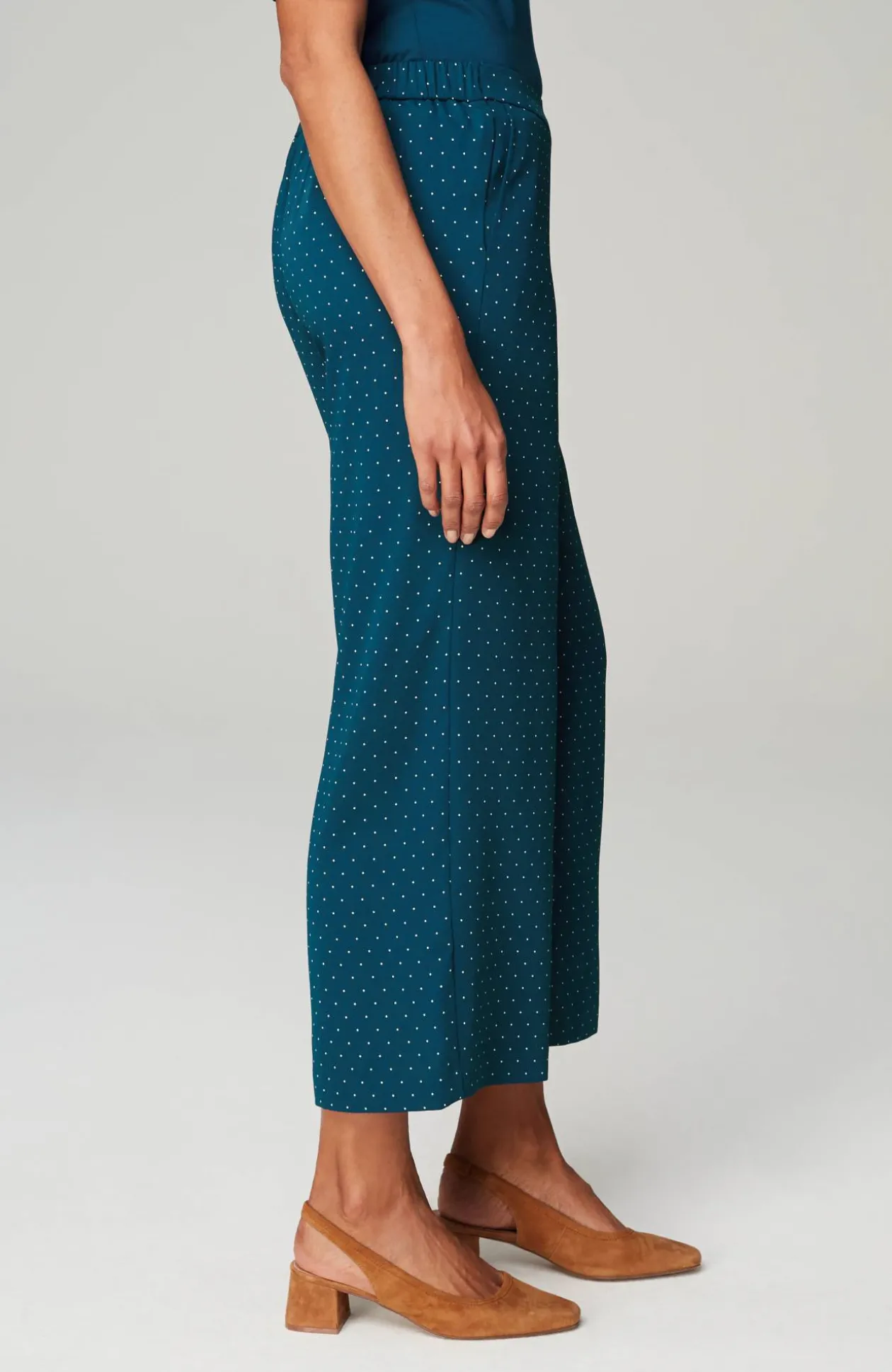 Wearever Easy-Care Woven Wide-Leg Crops