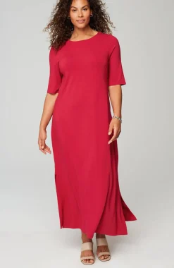Wearever Elbow-Sleeve Maxi Dress