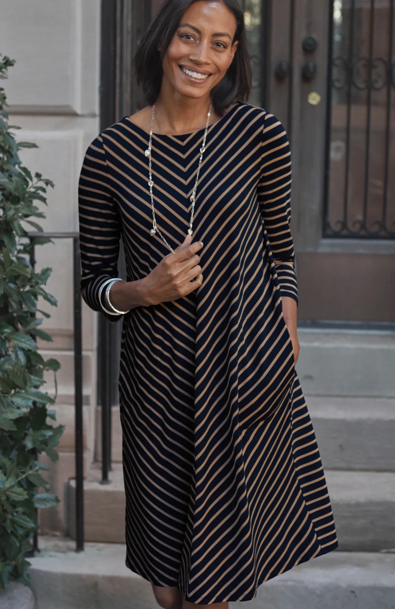 Wearever Knit Pleat-Back Dress