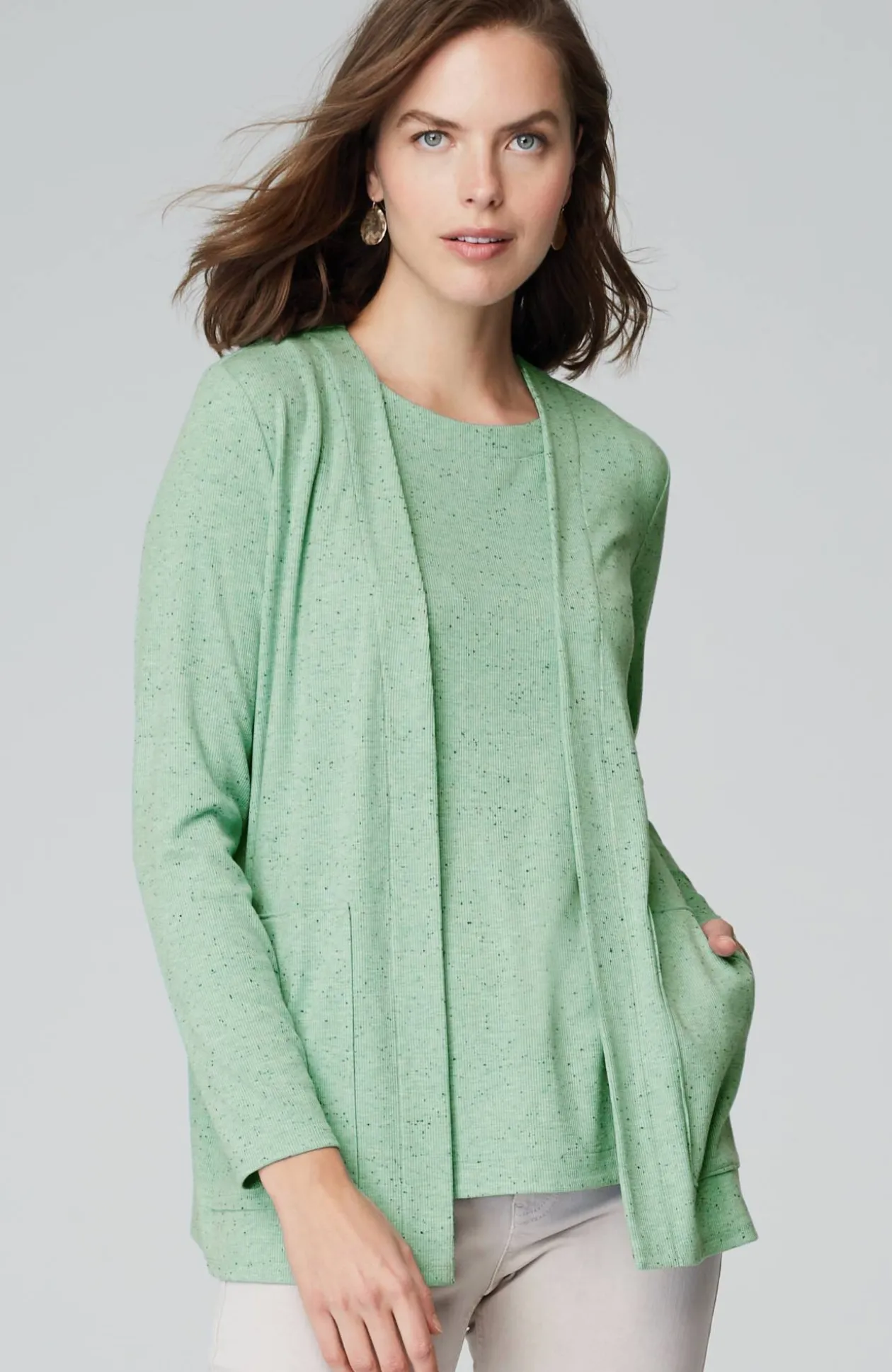 Wearever Open-Front Marled Jacket