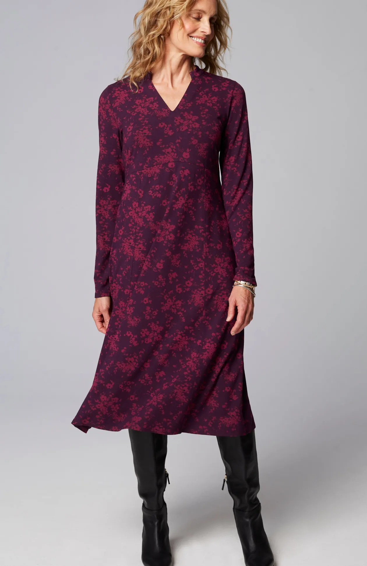 Wearever Princess-Seamed V-Neck Dress