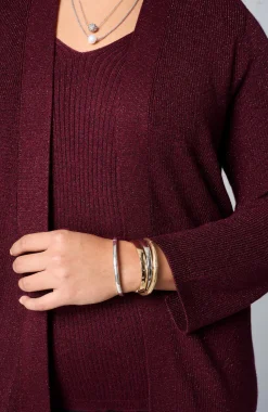 Wearever Rib-Textured Sparkle Cardi