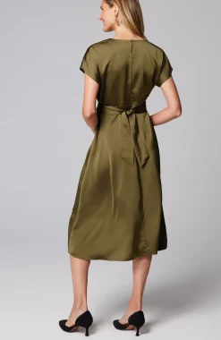 Wearever Satin Wrap-Waist Dress