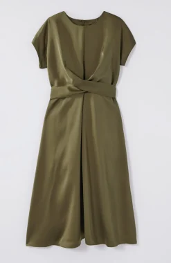 Wearever Satin Wrap-Waist Dress