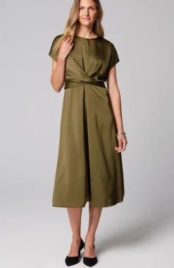 Wearever Satin Wrap-Waist Dress