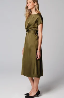 Wearever Satin Wrap-Waist Dress