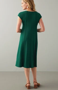 Wearever Seamed Split-Neck Dress