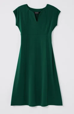 Wearever Seamed Split-Neck Dress