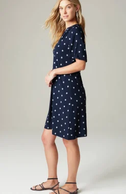 Wearever Shirred-Neckline Flutter-Sleeve Dress