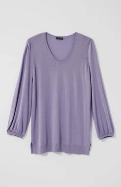 Wearever Silk-Blend Blouson-Sleeve Sweater